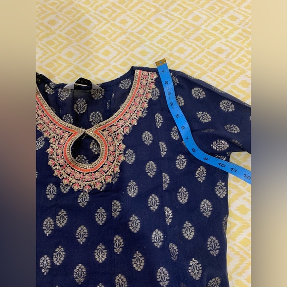 Maria. B. Navy Blue Embroidered Anarkali Suit - Picture 10 of 11